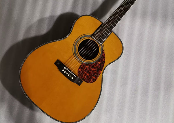 6 strings Guitar -OM42 GUITAR- EC signature custom made-transacoustic pickups- OM- folk guitar