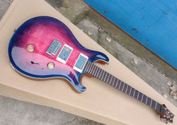 solid flame maple wood custom purple burst PRS Nitrocellulose lacquer electric guitar 8sounds music