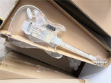 Acrylic crystal ST Electric guitar, Fingerboard & Acrylic Body with LED light transparent guitar with tremolo guitar strat