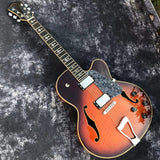 flame maple fat body 18 inches archtop guitar big jazz guitar ebony fingerboard hollow body guitar