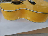 SJ200 Jumbo Acoustic Guitar-AAAA Solid Wood-Amber Flame Maple