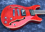 red color F hole PRS style electric guitar new custom made 6 string guitar