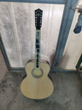 12 Strings Acoustic Electric Guitar-F512- Natural Color-Ebony