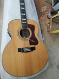 12 String Jumbo Acoustic Electric Guitar-F512-Solid Cedar-Ebony