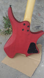 left handed headless guitar red color travel electric lefty musician guitar