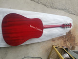 custom slope shoulder acoustic guitar one piece head cherryburst left handed profession 6 string J45 guitar lefty