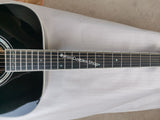 AAAA Solid Black Johnny Acoustic Electric Guitar-Custom Dove Joint X Bracing 35