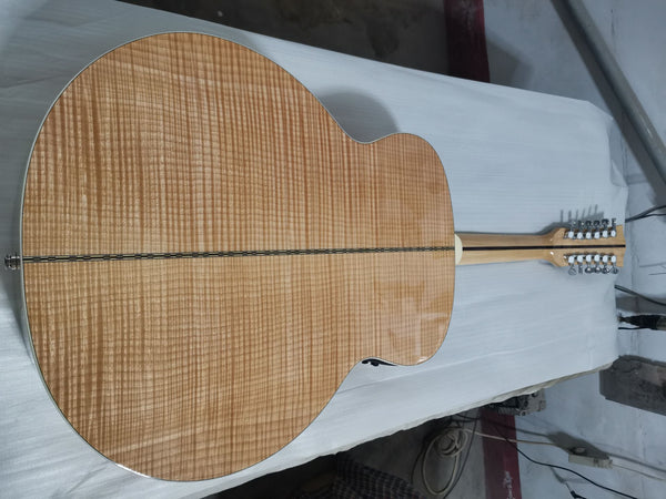 12 Strings Jumbo Acoustic Electric Guitar-43 Inches-Solid Spurce-Natural