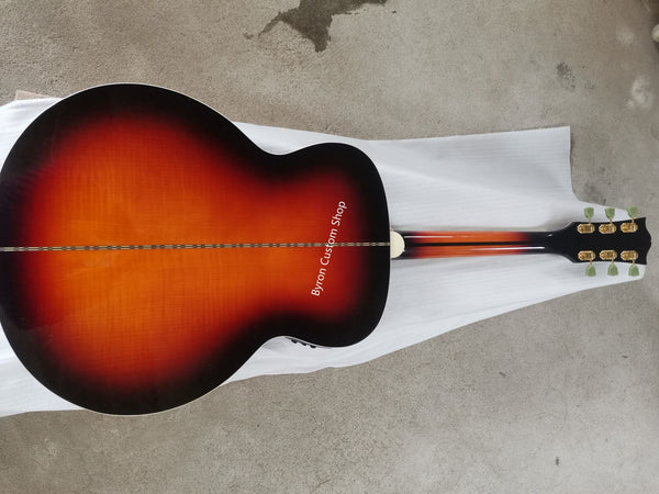 Professional Jumbo Customized Guitar- 43 Inches-Flame Maple-Sunburst