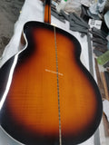 Super Jumbo Acoustic Electric Guitar-Left Handed-Sunburst-Byron SJ200 standard