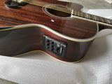 Jumbo Electric Acoustic Guitar- Left Handed- Armrest Lefty Cutaway-Byron Mahogany ship from US
