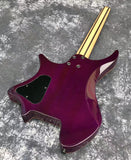 6 string electric guitar purple color headless guitar 8sounds music
