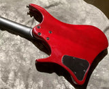 Grote headless electric guitar red natural color